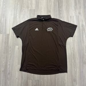 Adidas Western Michigan Broncos Polo Shirt Men's 2XL XXL Brown Golf Golfing WMU